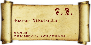Hexner Nikoletta névjegykártya